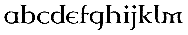 Celtic Garamond Pro Rough Font LOWERCASE
