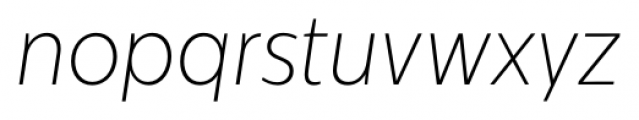 Centrale Sans Condensed Thin Italic Font LOWERCASE