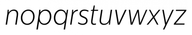 Centrale Sans Condensed XLight Italic Font LOWERCASE