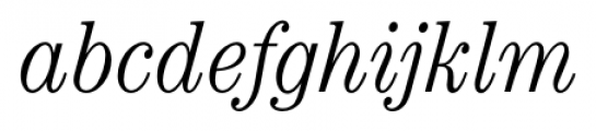Century Modern FS Light Condensed Italic Font LOWERCASE