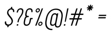 Cervo Thin Italic Font OTHER CHARS