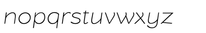 Cebreja Extra 24 Thin Wide Italic Font LOWERCASE
