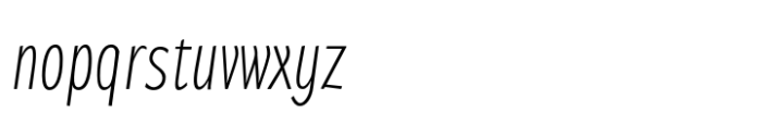 Cebreja Extra 30 Thin Condensed Italic Font LOWERCASE