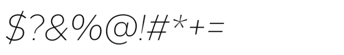 Cedora Thin Italic Font OTHER CHARS