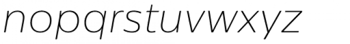 Centrale Sans Pro Thin Italic Font LOWERCASE