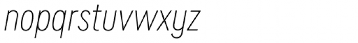Cera Condensed Pro Thin Italic Font LOWERCASE
