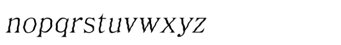 Ceramic Italic Font LOWERCASE