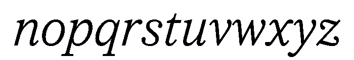 CedratText LightItalic Font LOWERCASE