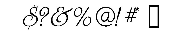 Celtic RegularItalic Font OTHER CHARS