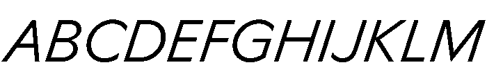 Ceno LightItalic Instance Font UPPERCASE