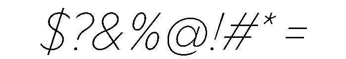 Ceno ThinItalic Instance Font OTHER CHARS