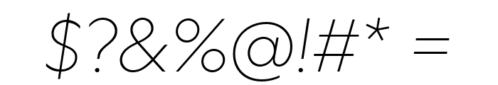 Centra No1 Thin Italic Font OTHER CHARS