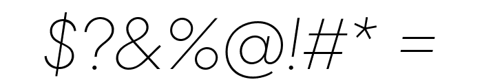 Centra No2 Thin Italic Font OTHER CHARS