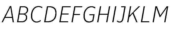 CentraleSansCnd XLightItalic Font UPPERCASE