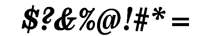 CenturySupraBBoldItalic Font OTHER CHARS