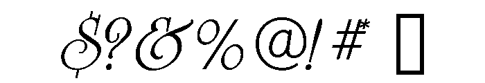Celtic Regular Italic Font OTHER CHARS