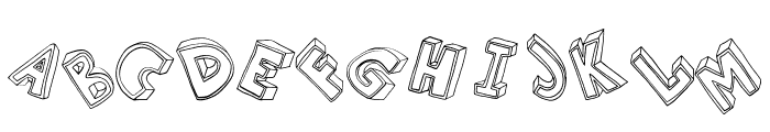 3D sketch font Italic Font LOWERCASE