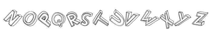 3D sketch font Italic Font LOWERCASE