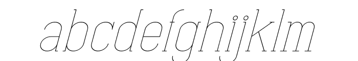 ABC Light Italic Font LOWERCASE