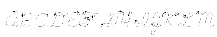 ABCD_Cursive_Dotted_Arrows Font UPPERCASE
