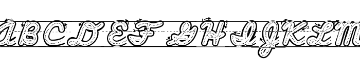 ABCD_Cursive_Dotted_Arrows_Ln Font UPPERCASE