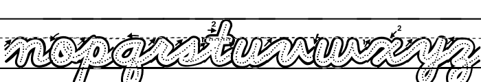 ABCD_Cursive_Dotted_Arrows_Ln Font LOWERCASE