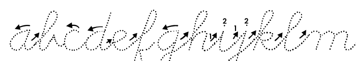 ABCD_Cursive_Dotted_Arrows Font LOWERCASE