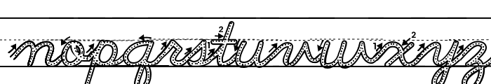 ABCD_Cursive_Dotted_Lined3 Font LOWERCASE