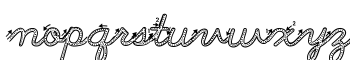 ABCD_Cursive_Dotted_Outlined Font LOWERCASE