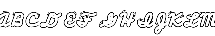 ABCD_Cursive_Outlined_ArrowsB Font UPPERCASE
