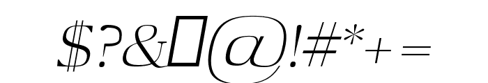 Aaron-LightItalic Font OTHER CHARS