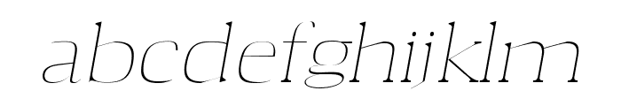 Aaron Thin Italic Font LOWERCASE