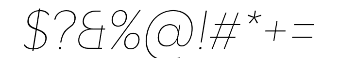 Adlinnaka Thin Oblique Font OTHER CHARS