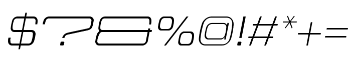 Aerodome Light Obliq ExtraWide Font OTHER CHARS