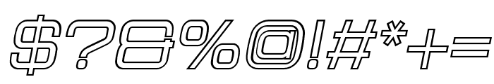 Aerodome Oblique Outline Font OTHER CHARS