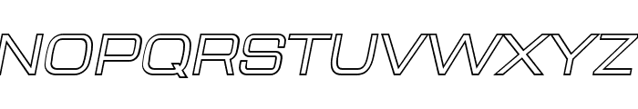 Aerodome Oblique Outline Font UPPERCASE