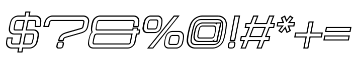 Aerodome Oblique OutlineWide Font OTHER CHARS