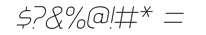Aldin Thin Oblique Font OTHER CHARS