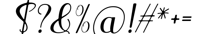 Alea Script Slant Regular Font OTHER CHARS