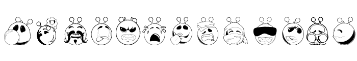 Aliens Emojis Font UPPERCASE