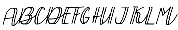 Allyca Hollow Slanted Font UPPERCASE