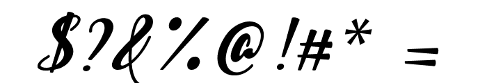 Allyca Regular Slanted Font OTHER CHARS