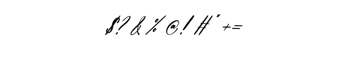 Amalfina Shinndy Italic Font OTHER CHARS