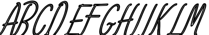 Amlight Mini Out Line Italic Font UPPERCASE