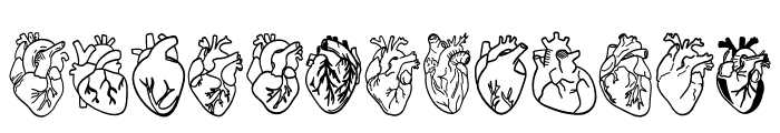 Anatomical Heart Font LOWERCASE