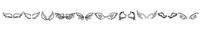 Angel wings tattoo Font OTHER CHARS