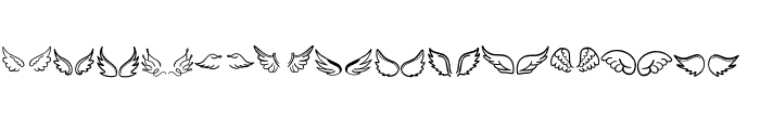 Angel wings tattoo Font UPPERCASE
