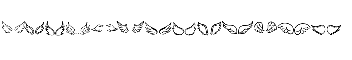 Angel wings tattoo Font LOWERCASE