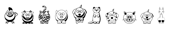 Animals Cartoon doodles Font OTHER CHARS