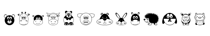 Animals Cartoon doodles Font UPPERCASE